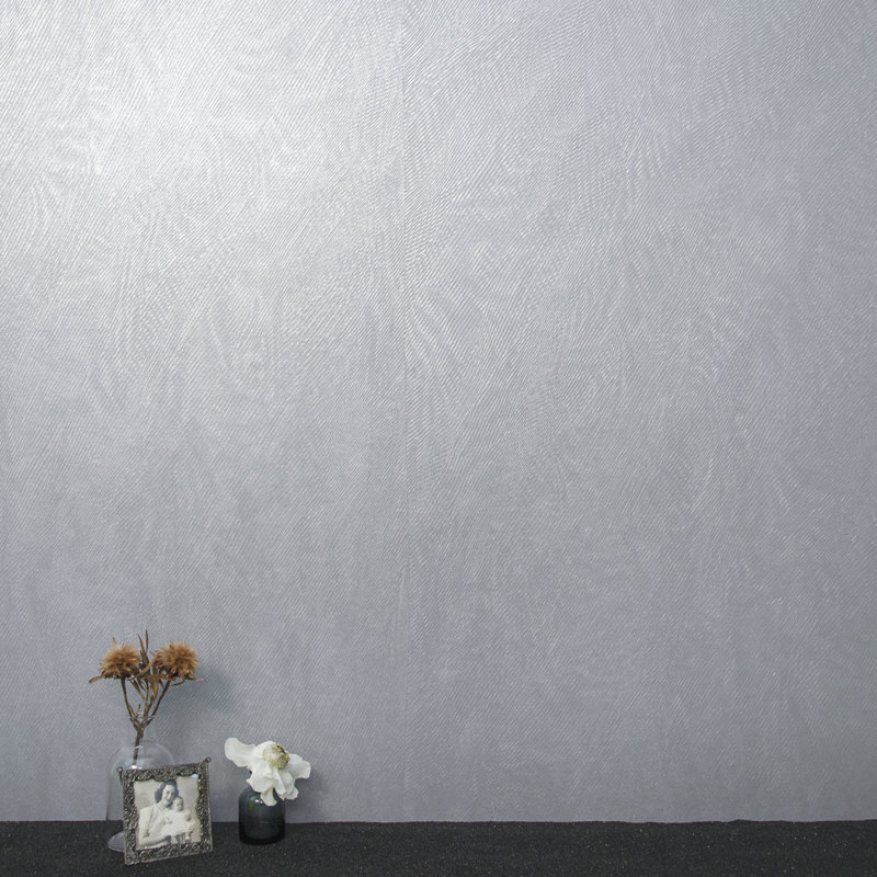 Panneau de papier peint Topío Rounikos, L 26 po x L 144 po, Perle, gris