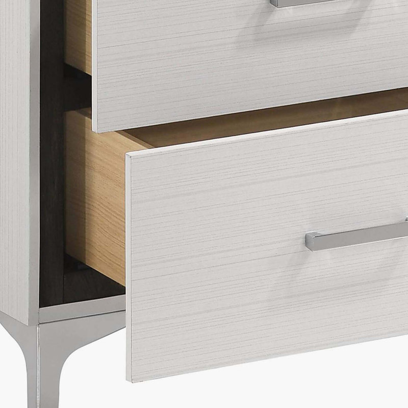 White 2-drawer Nightstand