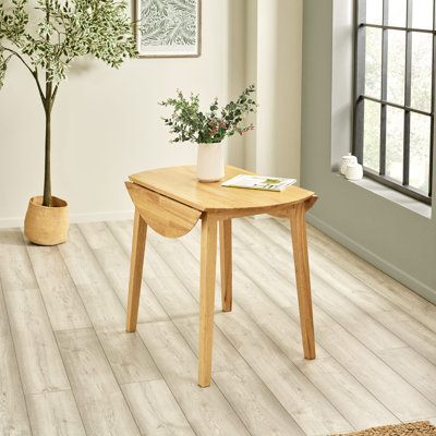 Extendable Round Solid Wood Base Dining Table