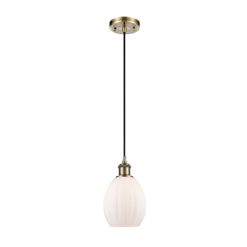 1 - Light Single Pendant, Matte White, No Bulb Included