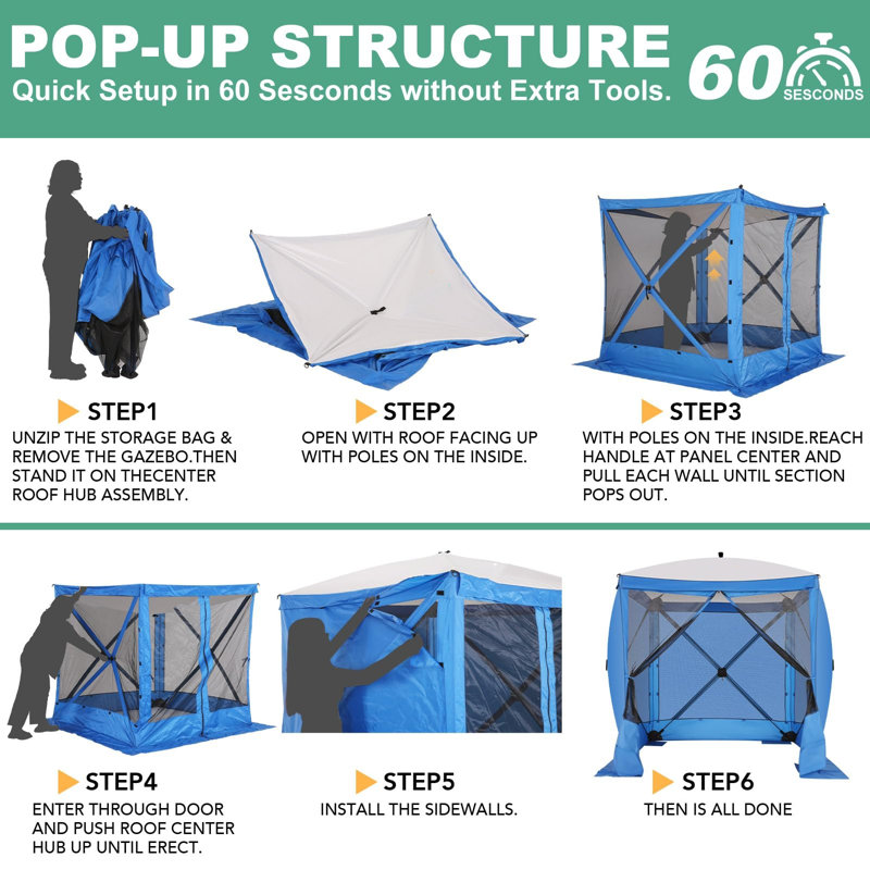 6'x6' Instant Pop-Up Gazebo Canopy , Blue