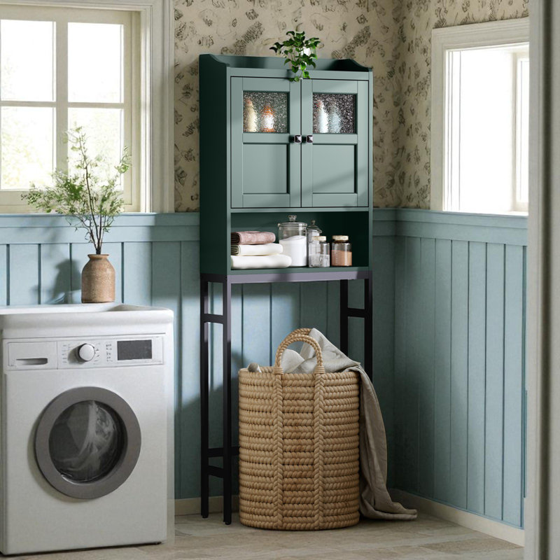 Armoire de rangement au-dessus de la toilette, rangement au-dessus de la toilette avec portes doubles et charnières douces