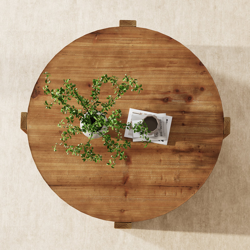 Solid Wood Pedestal Coffee Table