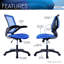 Chaise de bureau en filet avec accoudoirs relevables -1495133933