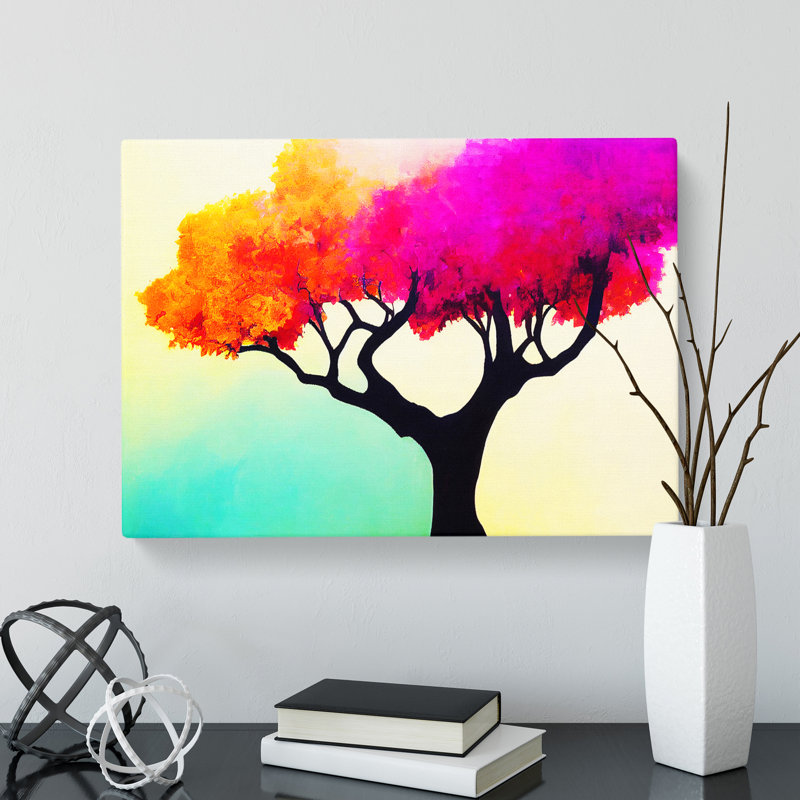 Enthralling Colourful Tree - Wrapped Canvas, 50cm H x 76cm W x 3cm D