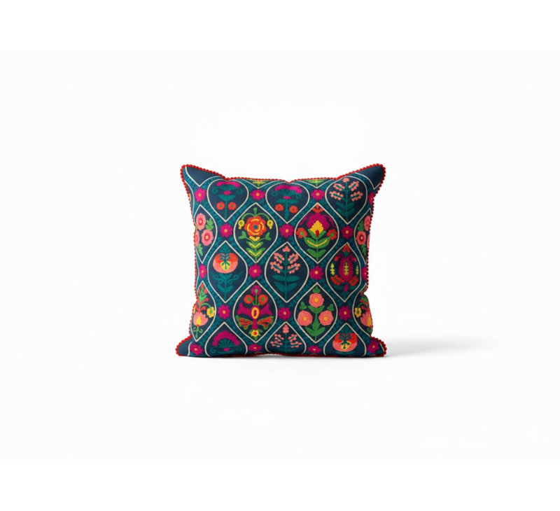 Geometric Cushion Cover, Navy Blue