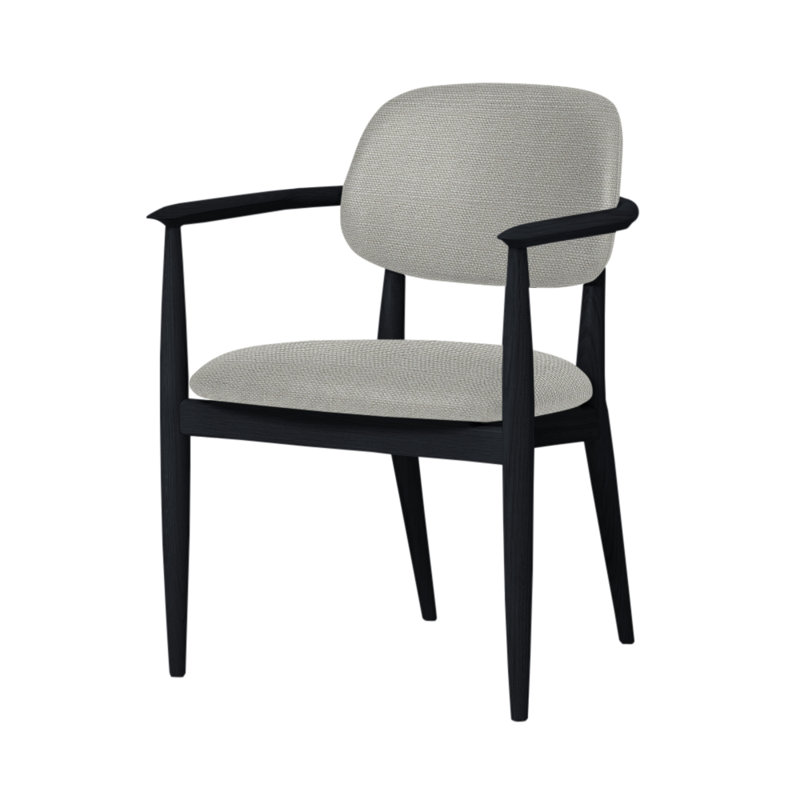 Chaise Slow de Space Copenhagen, Chêne noir, L493 Nickel Sanfor 3475