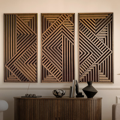 Handmade Modern Wood Ivonna Set Of 3
