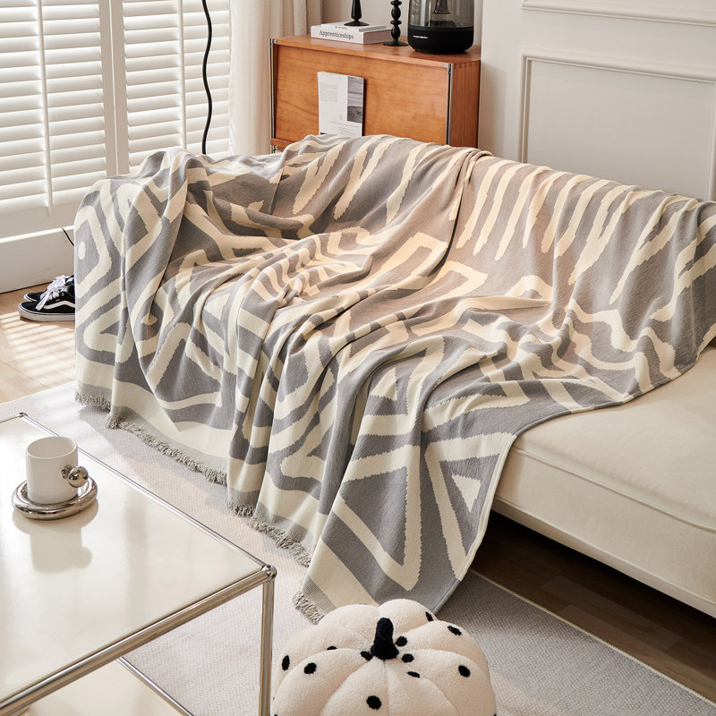 Housse pour canapé modulaire Boho Chenille, Gris, H 71 po x l 118 po x P 0,1 po