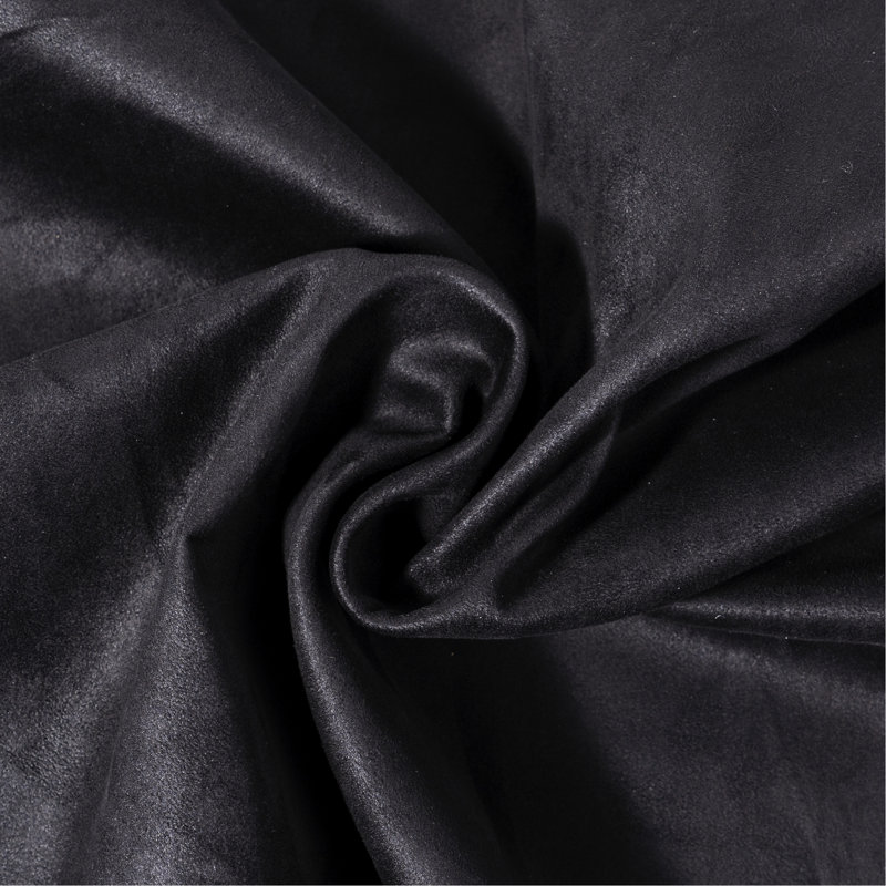 Grand lit plateforme tapissier noir, structure en pin massif, 20 lattes élargies pour la stabilité du matelas, avec structure en bois et coussin moelleux