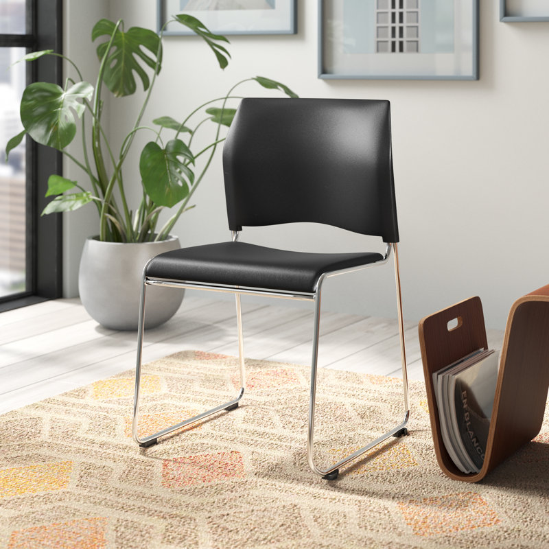 Chaise empilable en vinyle 878 Series Cafetorium, Noir, 4