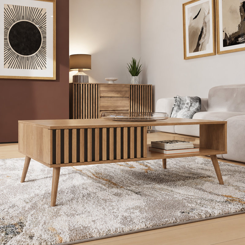 Gowans Coffee Table with Storage, Brown