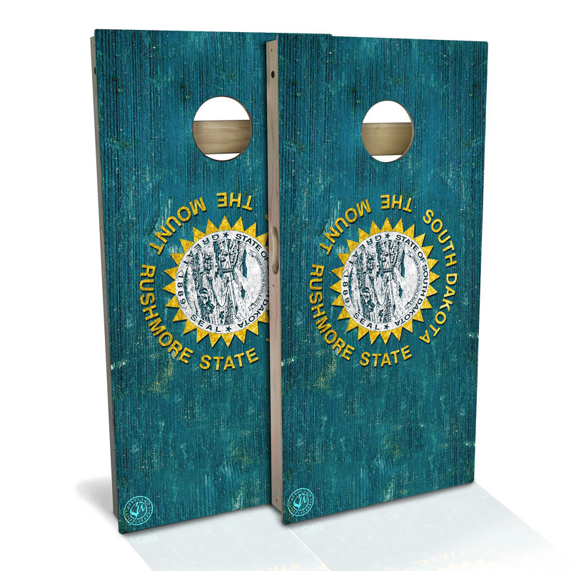 Ensemble de 2 panneaux de cornhole 2 'x 4' avec étui et lumières, Dakota du Sud