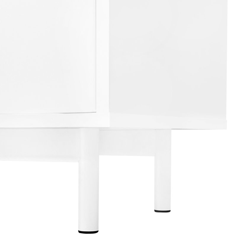 Rangement blanc avec motif ondulé - 2 portes, tiroirs, réglables pour plusieurs cas de figure