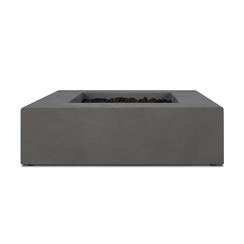 Estes Concrete Propane Fire Pit Table by Jensen Co., 11.75" H x 40" W x 40" D, Propane, Flint