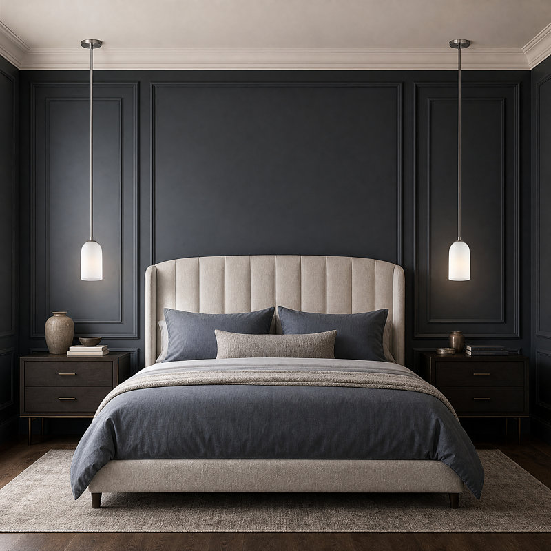 Luminaire suspendu 1 lumière avec abat-jour cylindrique en verre givré, Brushed Nickel