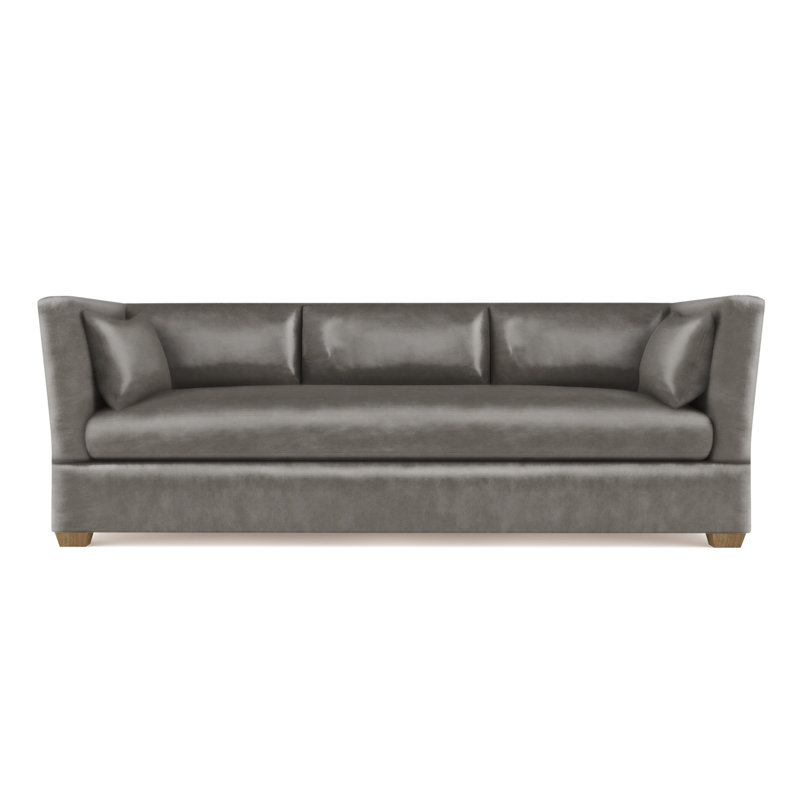 Canapé Rivington, Ponce rétro en cuir, H 31 po x l 108 po x P 37 po, Ébène