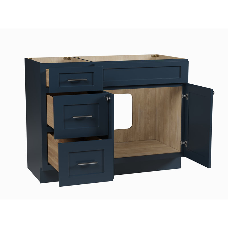 Meuble-lavabo simple 45 po avec tiroir Disar, Bleu