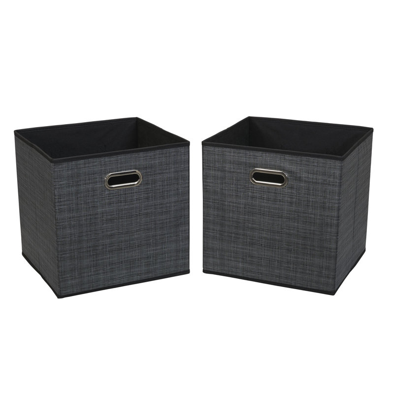 Household Essentials Fabric Decorative Bin, Black Mix