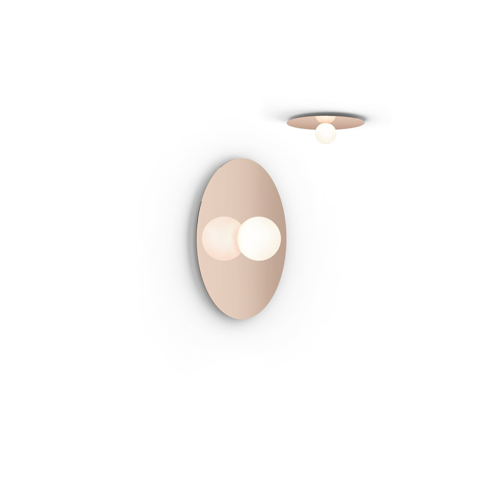 Bola Flush Disc, Rose Gold, 7.2" H x 22" W x 22" D