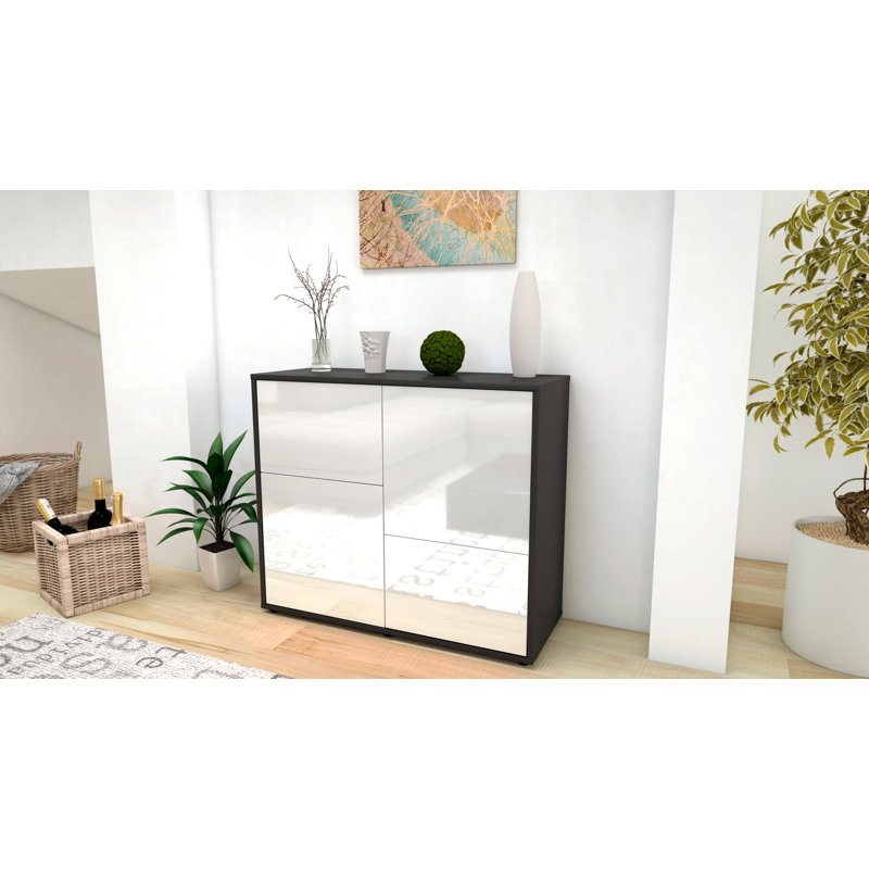 Ramona 92cm Sideboard, Anthracite/High-gloss white
