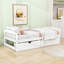 Lit plateforme simple en bois avec deux tiroirs de rangement-1789327943