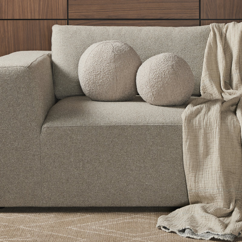 Balle Circular Pillow Cover & Insert, Knoll Domino Gray