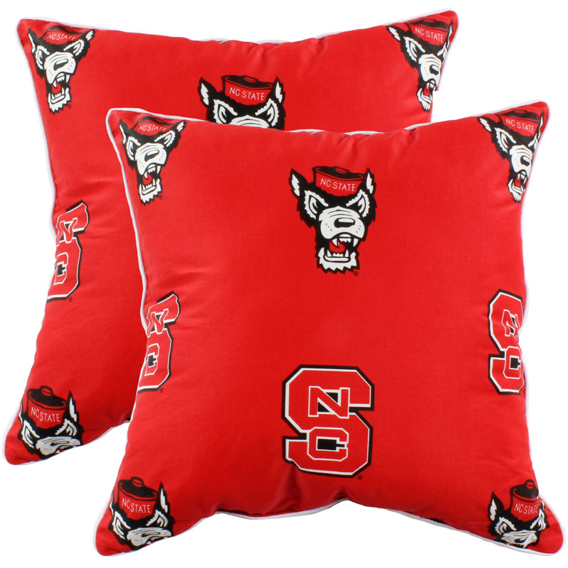 NCAA Square Pillow Cover & Insert, North Carolina State