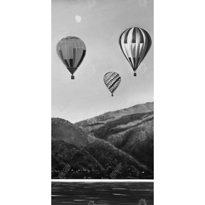 Air balloon landscape - 15.75"x31.50" Desk mat