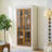 Cabinets, 71.2'' Farmhouse Freestanding Pantry with Lattice Glass Doors, White &amp; Walnut Brown | Adjustable Shelves | Bamboo MDF, Hallways-1991401260