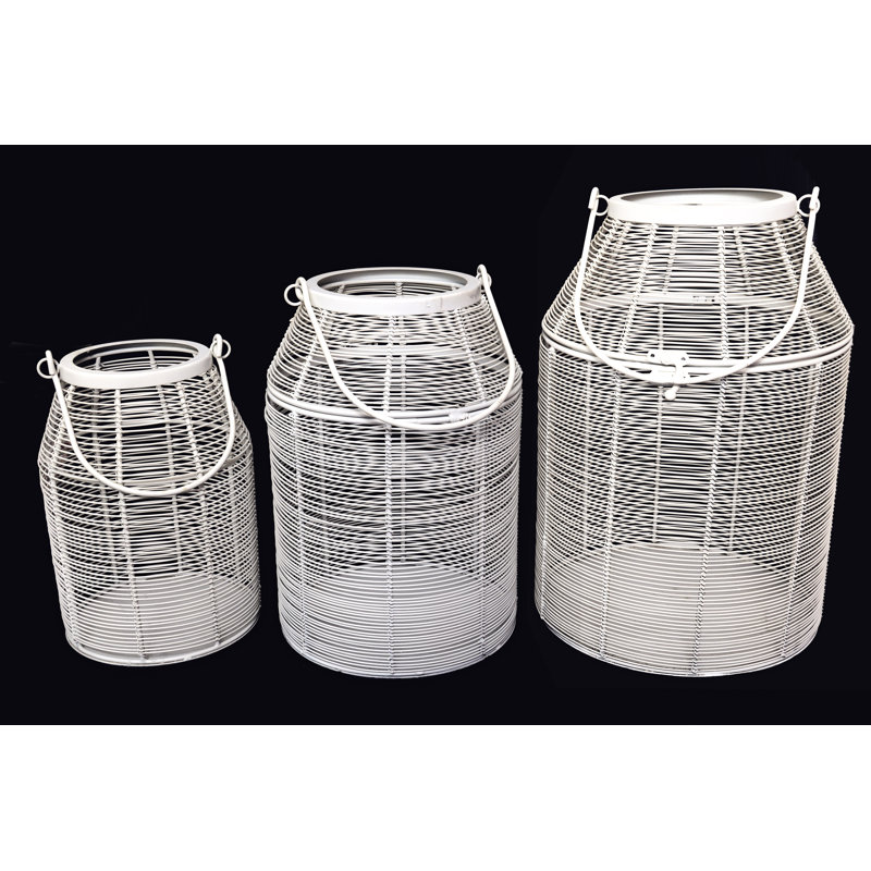 Metal Floor Lantern, White