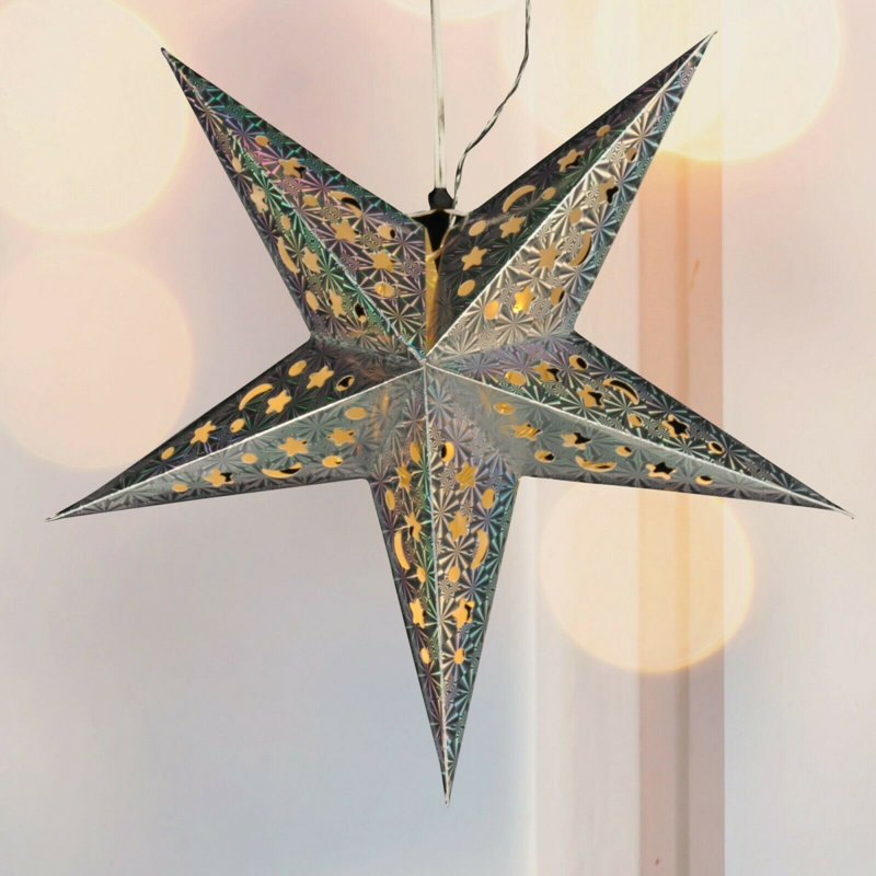 LED Lighted Window Décor, Silver