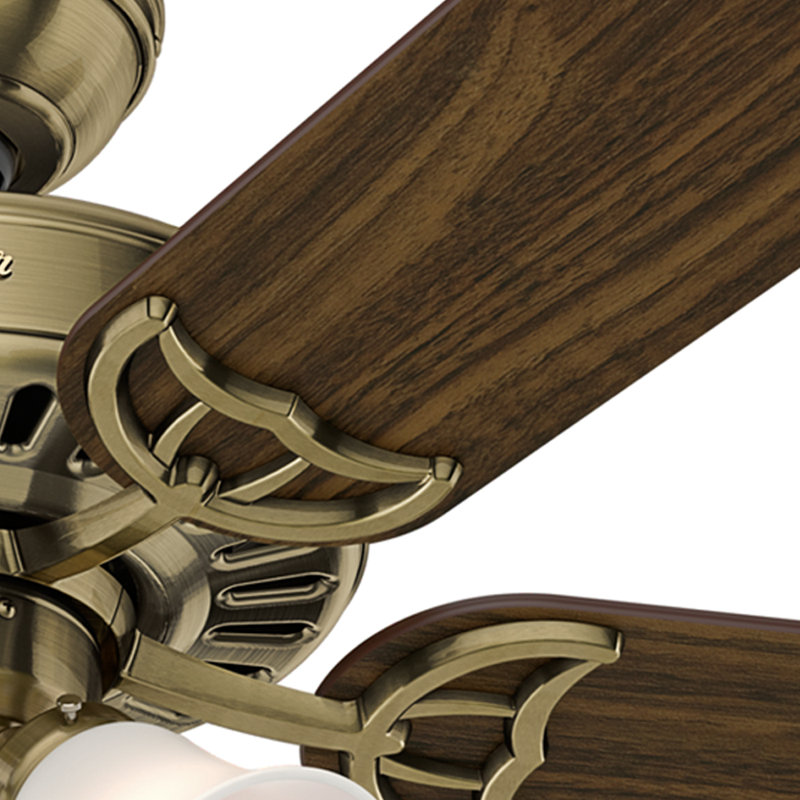 Hunter Studio Series 52" Antique Brass Ceiling Fan with LED Light Kit