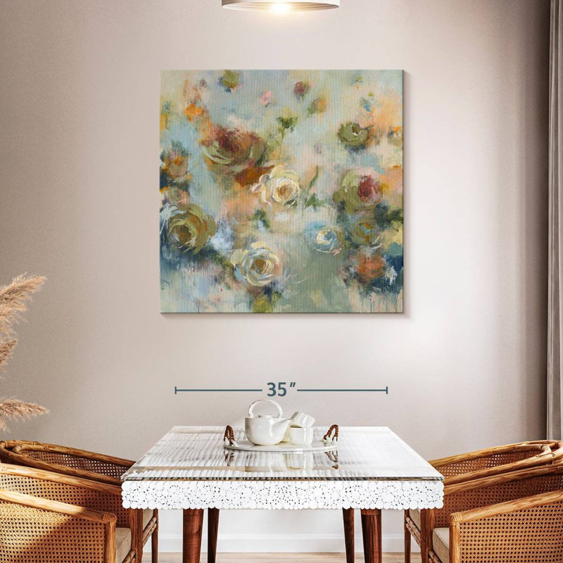 Soft Floral Bloom, 39" H x 39" W
