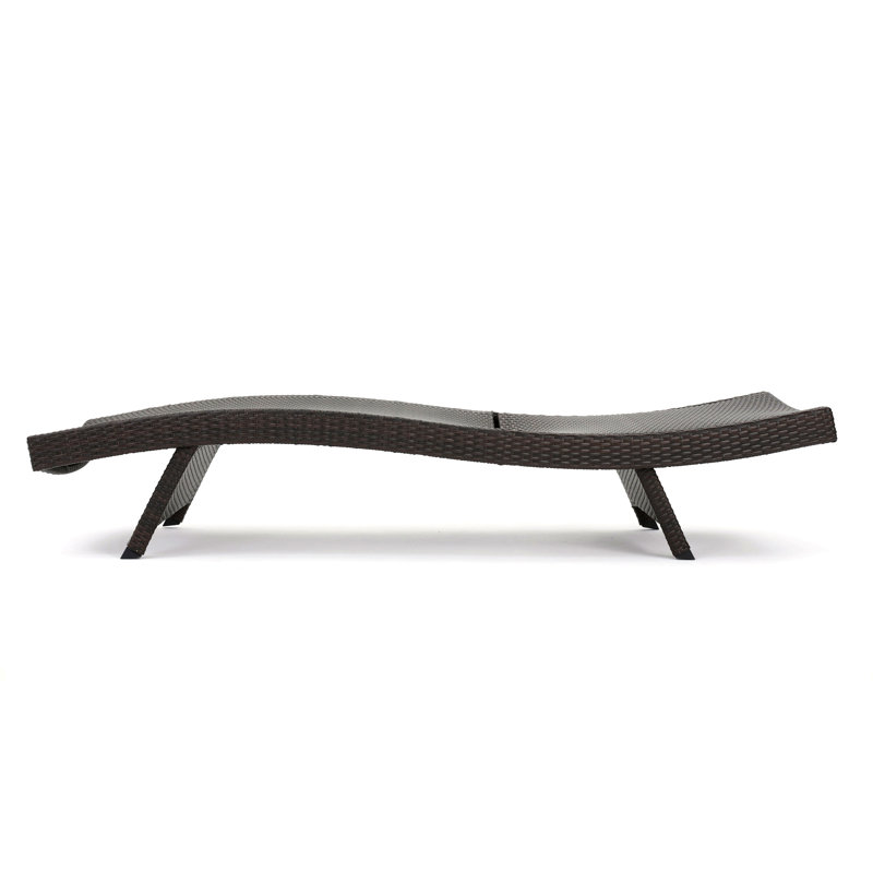 Chaise longue en osier Salem, Brun