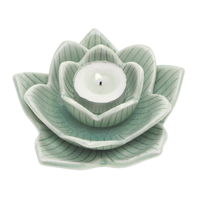Porte-bougie en céramique Bungalow Rose