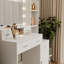 Functional Dressing Table With Open Shelves And Drawers For Bedroom Elegant Makeup Space