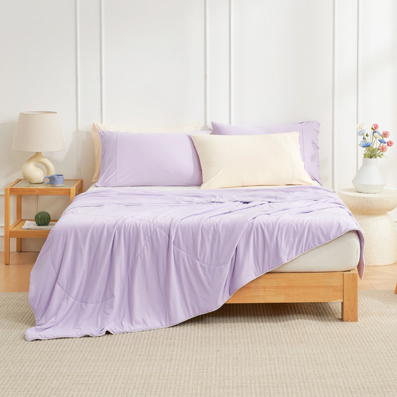 Cooling Comforter for Hot Sleepers – Reduces Skin Temp 2–5°C, Fluffy Down Alternative Fill, Machine Washable, All-Season Blanket for Night Sweats