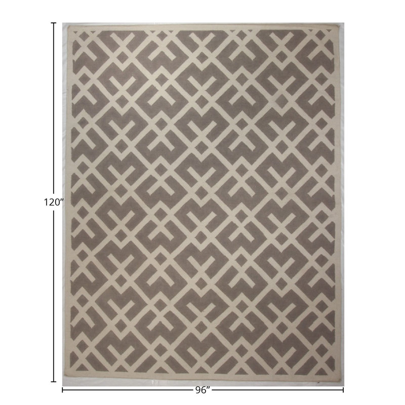 Flatweave Geometric Area Rug in Gray