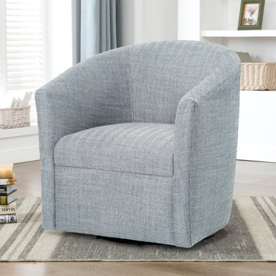 Fauteuil demi-tonneau pivotant indigo Lainey