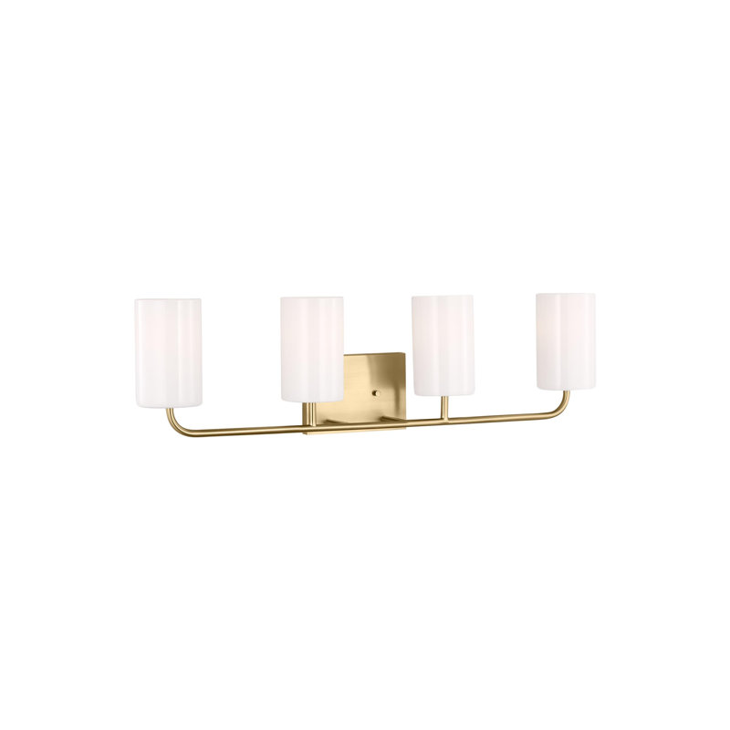 Éclairage pour meuble-lavabo 4 lumières Vincente, Bronze satiné, Oui