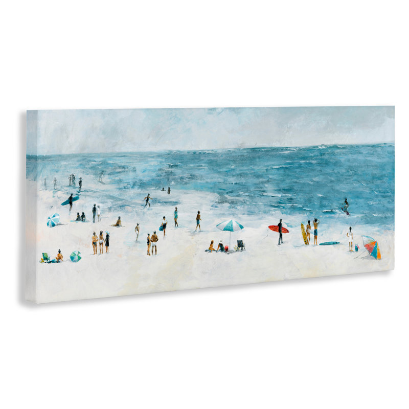 «Busy Beach Coastal Scene», conception par Lorenzo Collective, H 13 po x l 30 po
