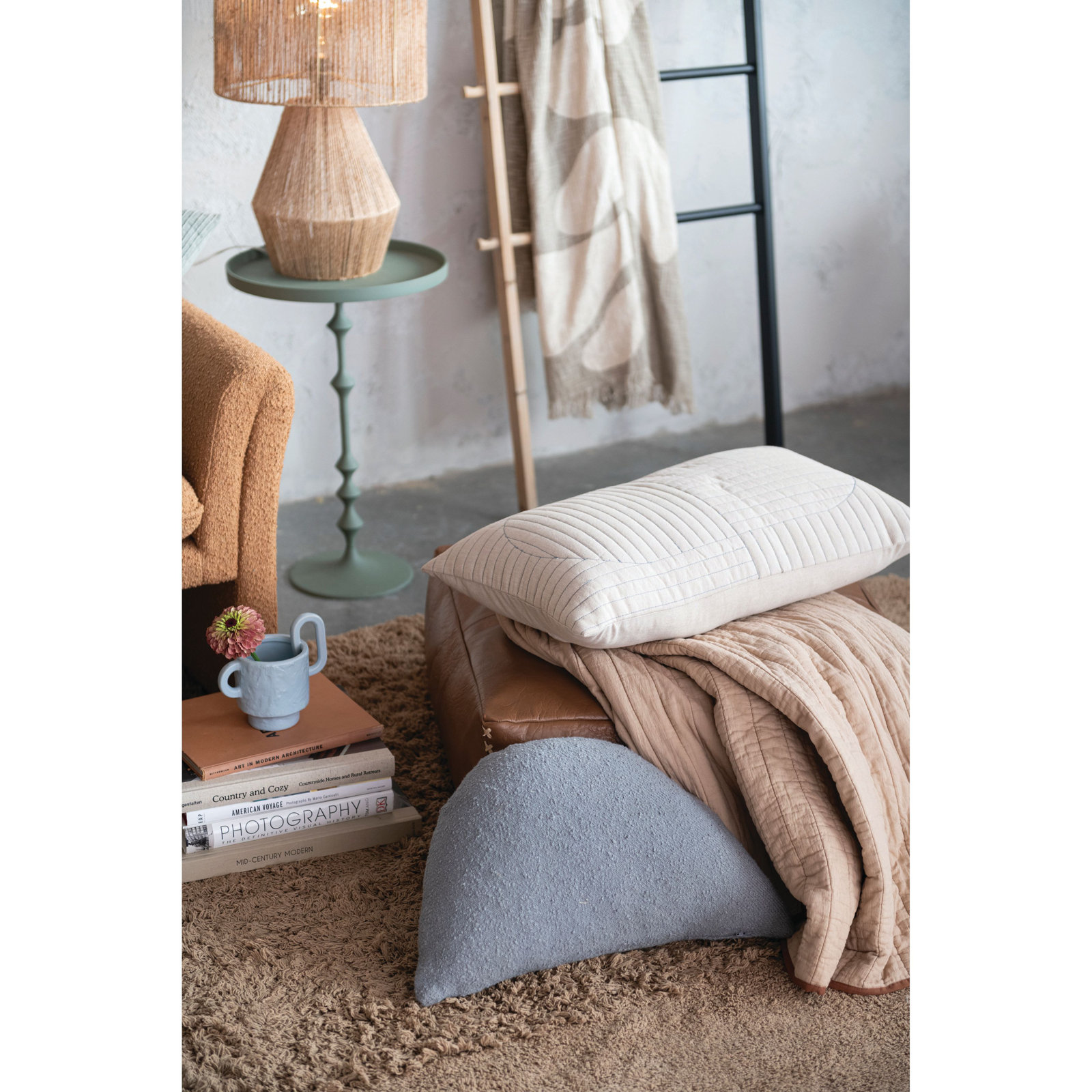 Cristina Striped Cotton Lumbar Pillow Cover