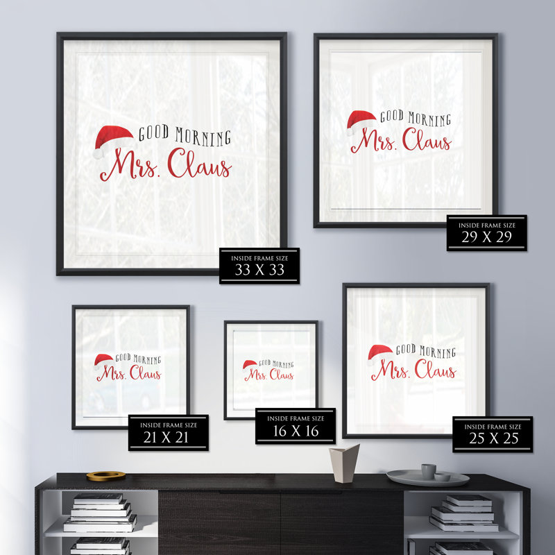 Mme. Claus - reproduction d'art textuel, H 30,5 po x l 30,5 po x P 1,5 po, Blanc / aubergine / banane / brun clair / rouge br