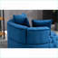 Fauteuil demi-tonneau de salon Mid-Century | Velours | Bleu royal-1446707921