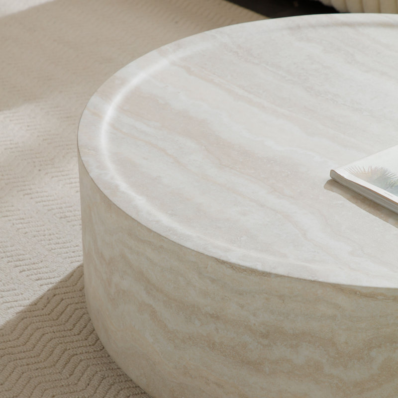 Table basse Gyden, H 12 po x L 31,5 po x l 31,5 po, Crème, crème