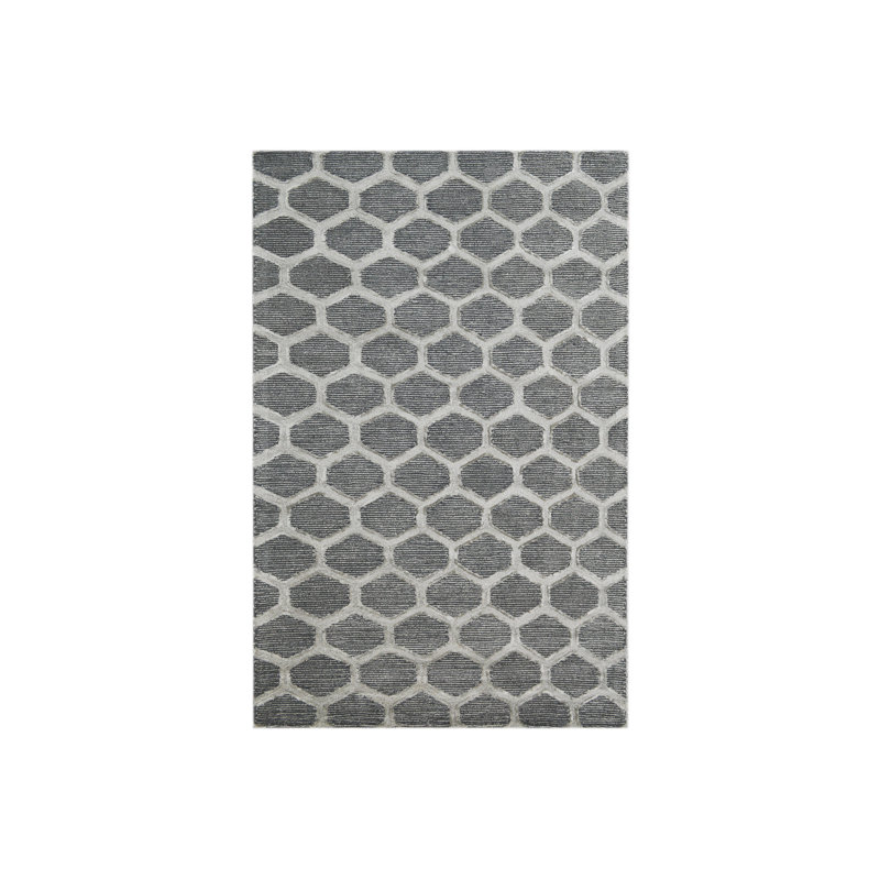 Montana Geometric Wool Hand Woven Area Rug, Rectangle 122 x 183cm