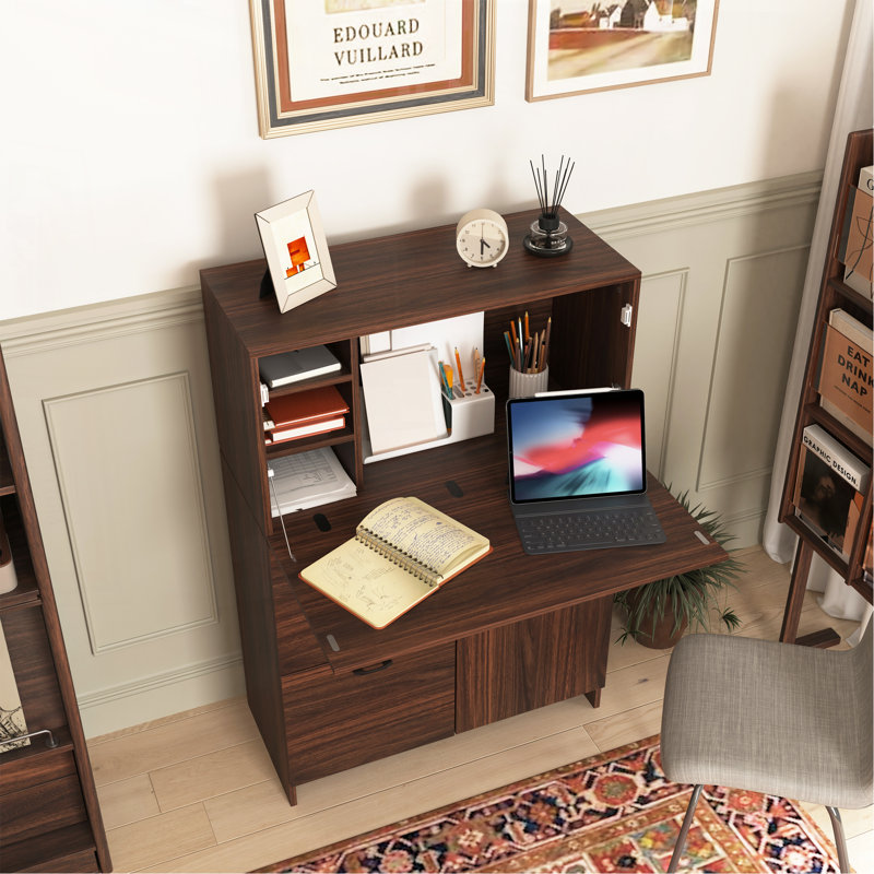 Versatile Foldable Desk Cabinet For Office, Home, And Dormitory, Offering Ample Storage And Space-Saving Design