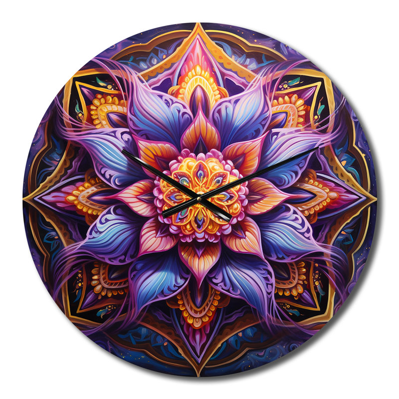 Horloge murale antique en métal Mandala II, Petit