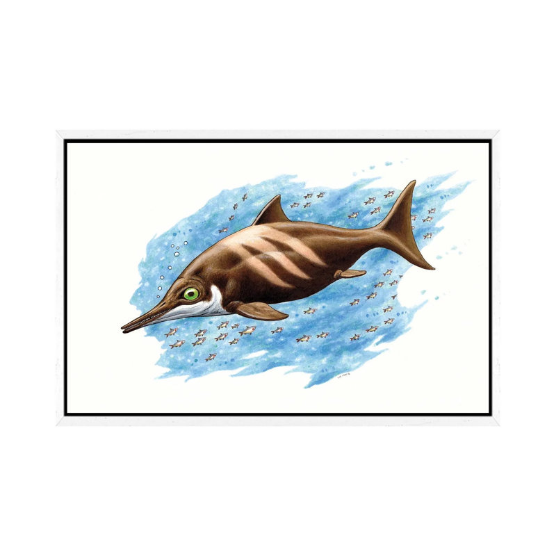 Ichthyosaurus On White Background by Esther Van Hulsen - Gallery-Wrapped Canvas Giclée on Canvas, 66.04 cm H x 45.72 cm W